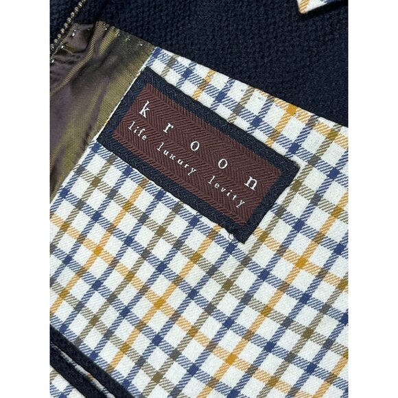 Kroon Ritchie Blazer 48R Blue Hybrid Jacket Wool Cashmere 3 Button Full Zip - Picture 9 of 16